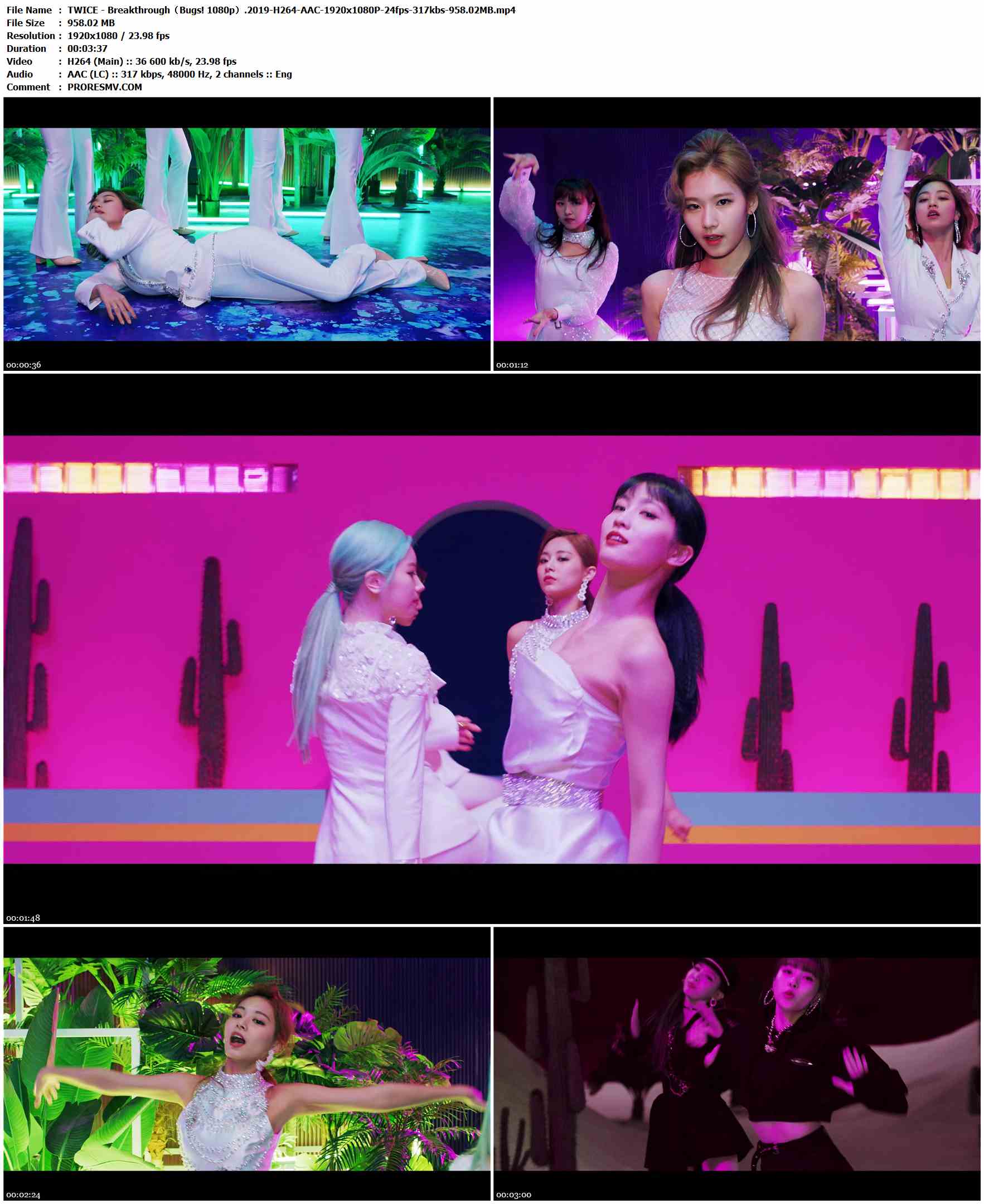 TWICE - Breakthrough（Bugs! 1080p）.2019-H264-AAC-1920x1080P-24fps-317kbs-958.02MB官方MV_高清MV